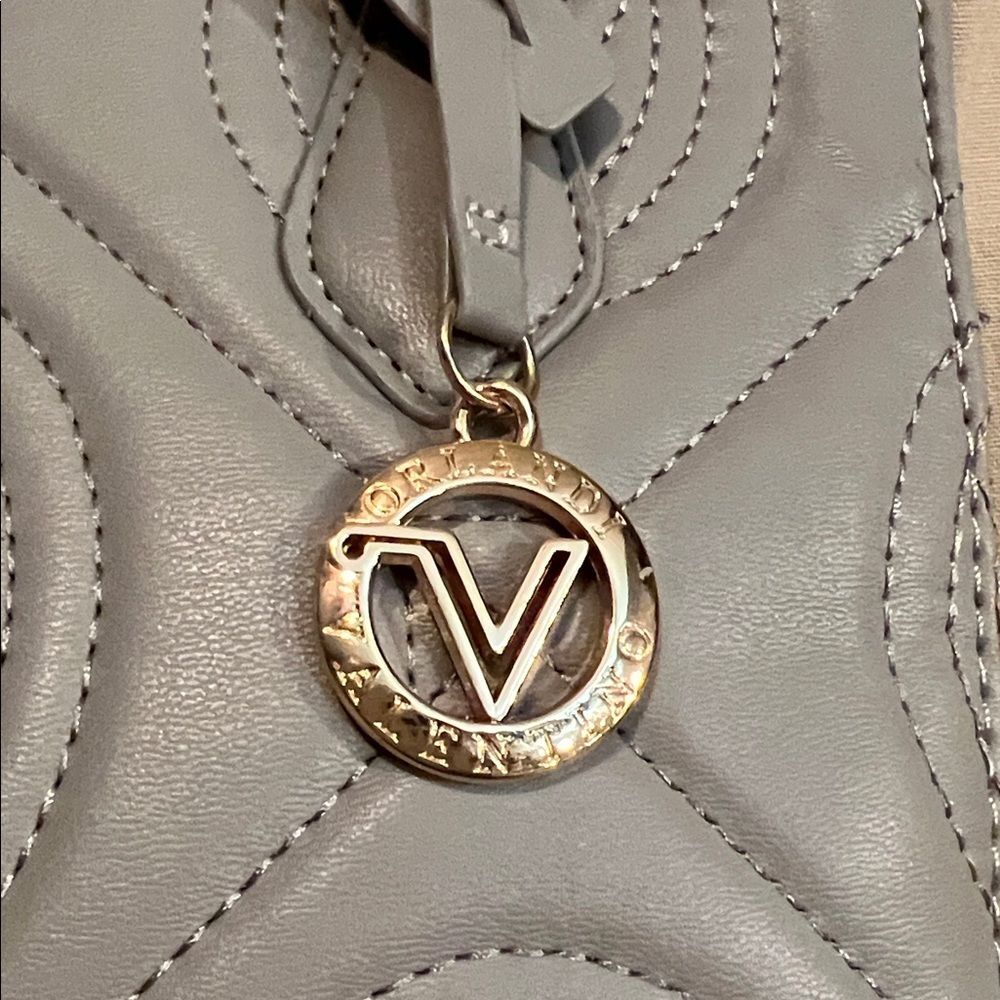 Valentino Orlandi Gray Quilted Mini Tote Crossbody Satchel NWT $299 - Picture 6 of 7